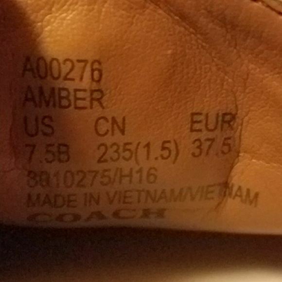 Coach Chalk Amber Leather Loafer Logo 7.5 Shoes - Picture 8 of 8